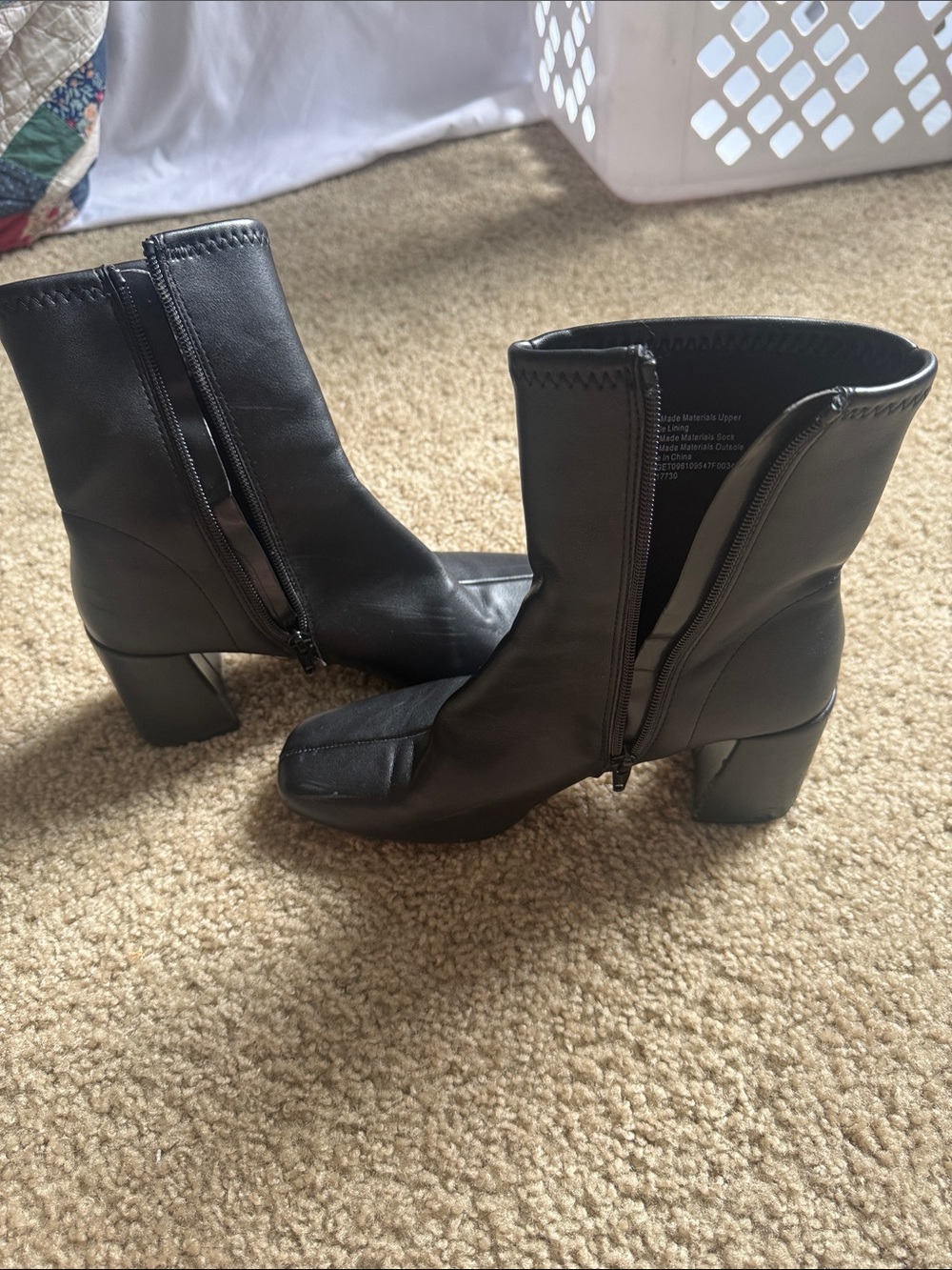 Target Black Women's Ankle Block Heel Zipper Booties